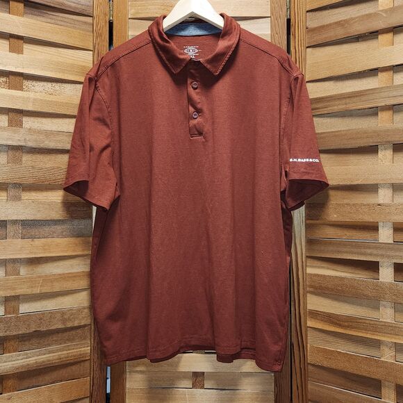 G.H. Bass & Co Rusty Red Short Sleeved Polo Shirt Men's Size XXL - Picture 1 of 9